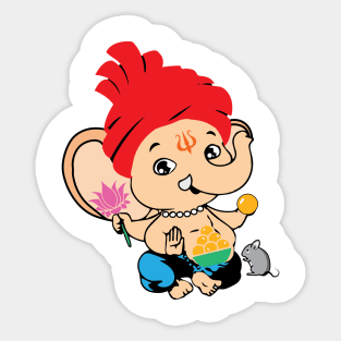 Cute Bal Ganesh Ganapathy Baby Hindu God Sticker